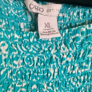 Cato size XL teal & white beautiful top